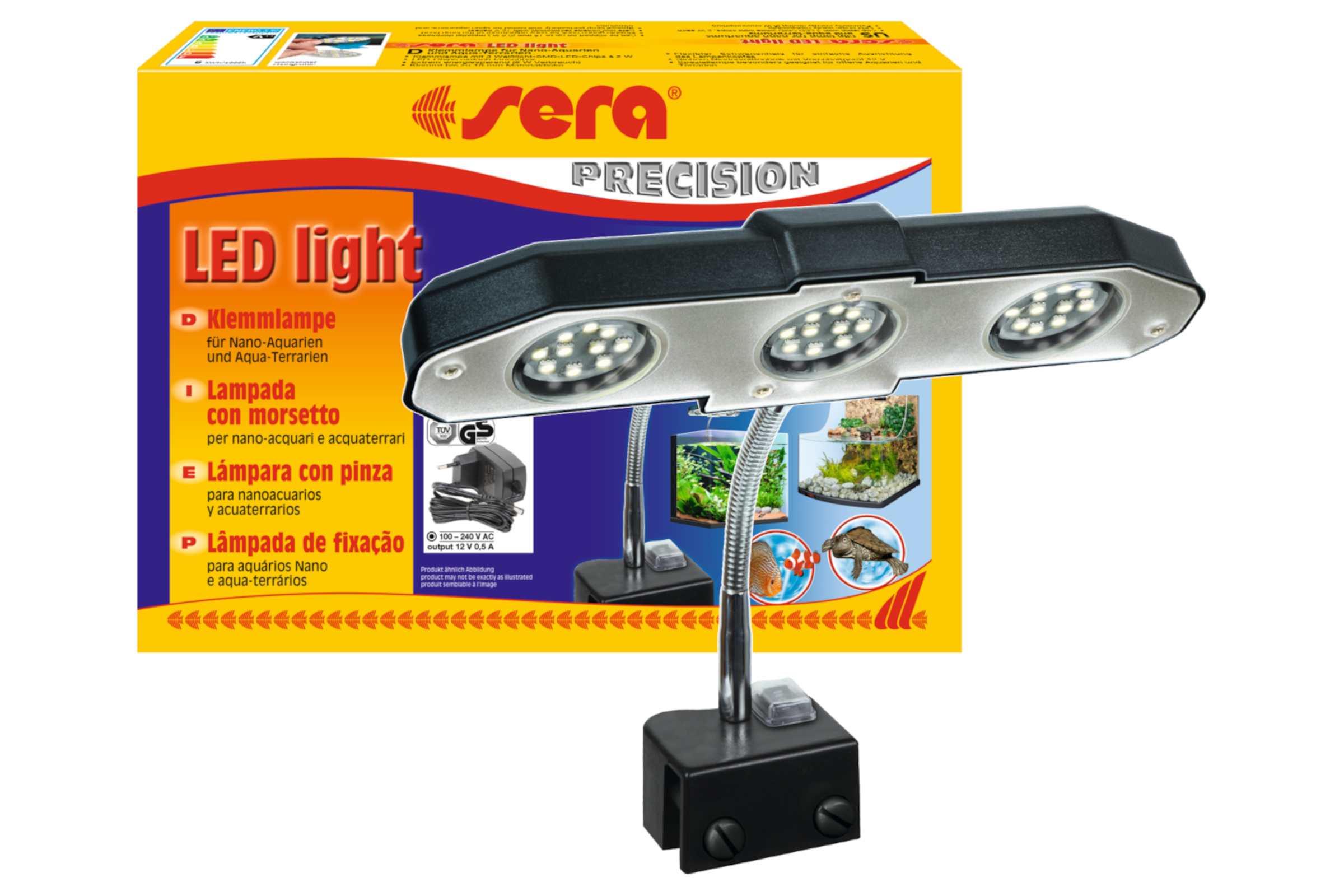Sera LED light 3×2 W, Klemmlampe